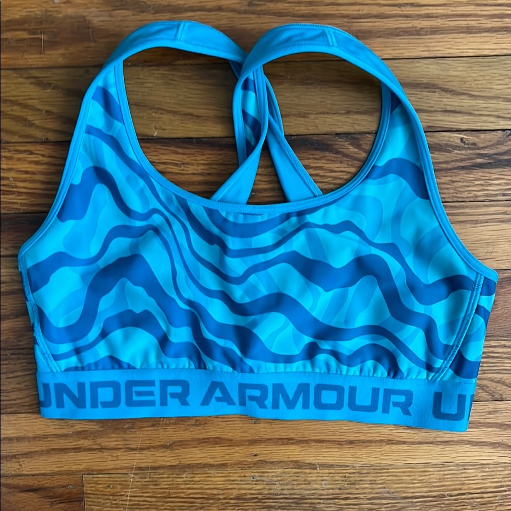 Under Armour Wave Pattern Blue Sports Bra